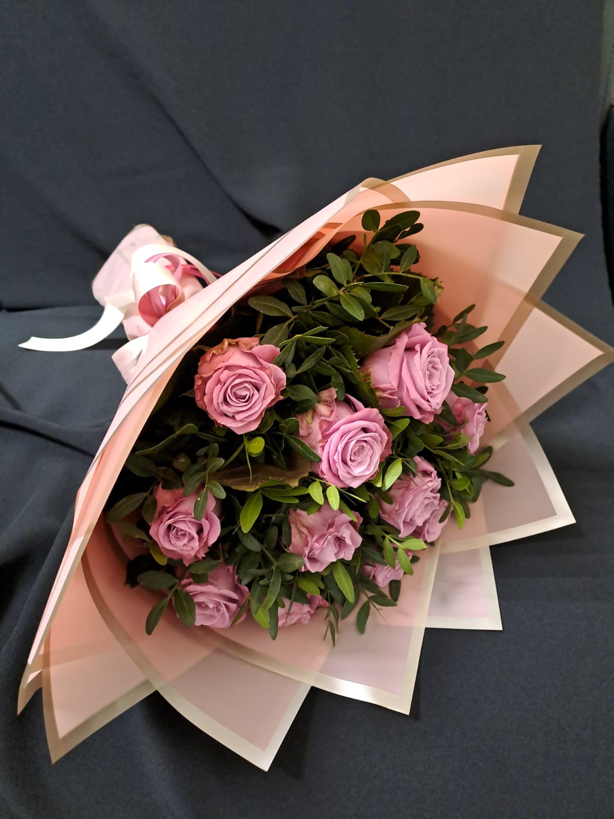 Букет роз Маритим 50 см, 11 шт, Сиреневый